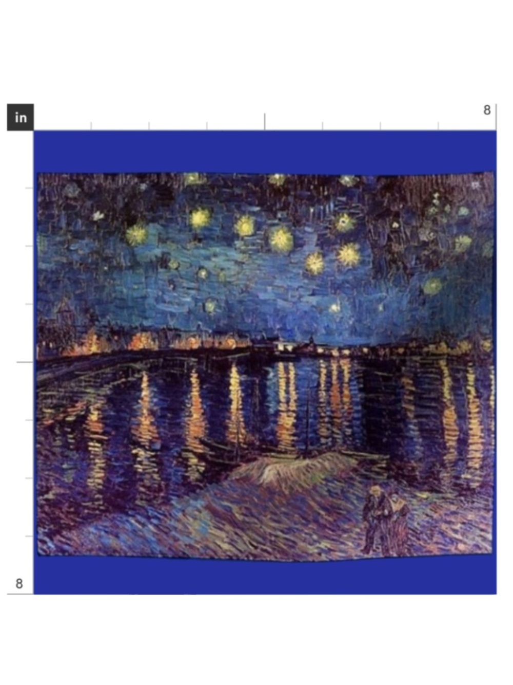 Van Gogh - Starry Night Over the Rhône- Cotton Fabric Swatch